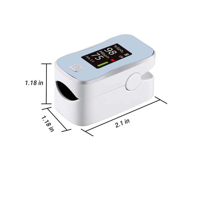 Pulse Oximeter Fingertip, Blood Oxygen Monitor with 20 Memories, Alarm & Brightness Adjustable, Batteries & Lanyard