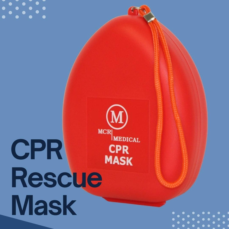 MCR Medical CPR Rescue Mask, Adult/Child Pocket Resuscitator, Hard Case with Wrist Strap