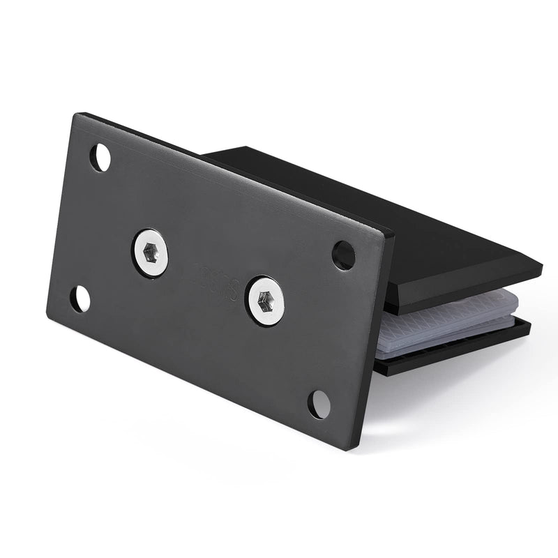 Ranbo 90 Degree Shower Glass Door Hinge, Matte Black, 1 Pack | solid 5mm-thick 304 stainless steel, wall to glass mount, for 5/16"-1/2" (8mm-12mm) thick frameless doors, beveled edge 90-degree glass-to-wall