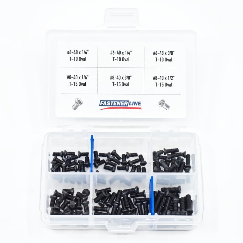 FastenerLine Small Weaver-Oval Head Torx Gun Screws Assortment, 120 Pieces