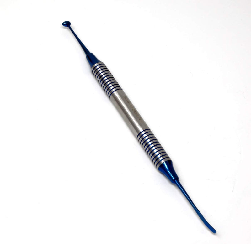 Set of 6 Dental Composite Placement Instruments Hand Carving Dentistry Kit, Blue Titanium Coated Tips, Stainless Steel Kit