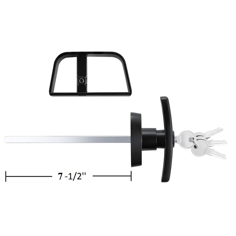 7-1/2" Stem Shed Door Latch T-Handle Lock Kit with 4 Keys,Storage Barn Shed Door Hardware Lock Set