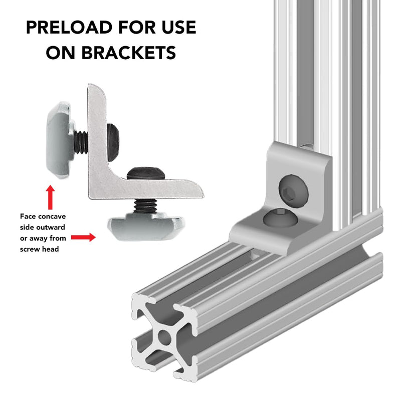 8020, 14162, 10 25 Series Steel 10-32 Standard Drop in T Nuts Hardware Nuts for 1" and 25mm Series Aluminum Extrusions 80/20 Profiles (25)
