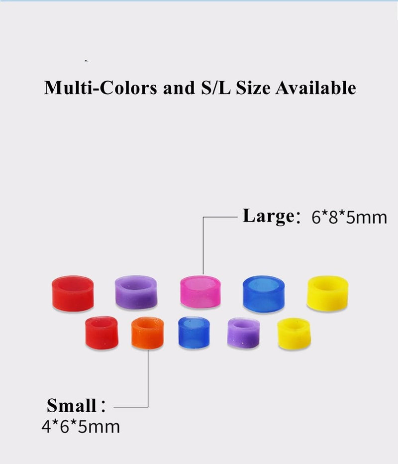 200pcs Dental Color Code Rings, 6mm Silicone Non-Toxic Orthodontic Rings Accessory, Autoclavable Instrument Identification System for Dental Clinics (Red, L) Red
