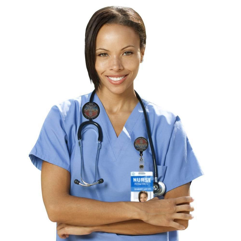 Stethoscope ID Tag Stethoscope Label Charm, Name tag, Medic, Nurse, Doctor, Vet, EMT Come with 1 Retaractable Badge Reel (Skull Fine) Skull Fine