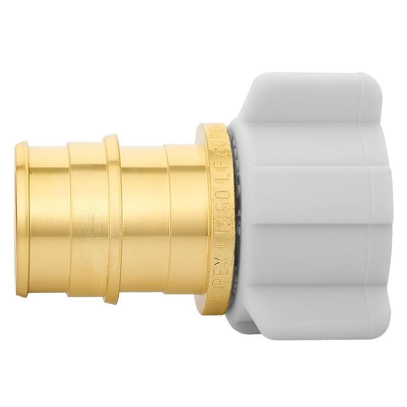 (Pack of 10) Pex-A 3/4" Pex x1/2" Swivel Female NPT Adapter, Plumbing Cold Expansion Brass Fittings, ASTM F1960, ANSI/NSF-61,(PEX1960271-10PCS) Coupling - 3/4" PEX-A × 1/2" FNPT Swivel (10 Pack)