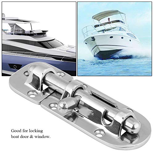 Marine Boat Door Lock, 316 Stainless Steel Slide Barrel Bolt, 110mm Corrosion Resistant Boat Window Latch, No Drilling Direct Replacement for Marine Vessel DIY Repair