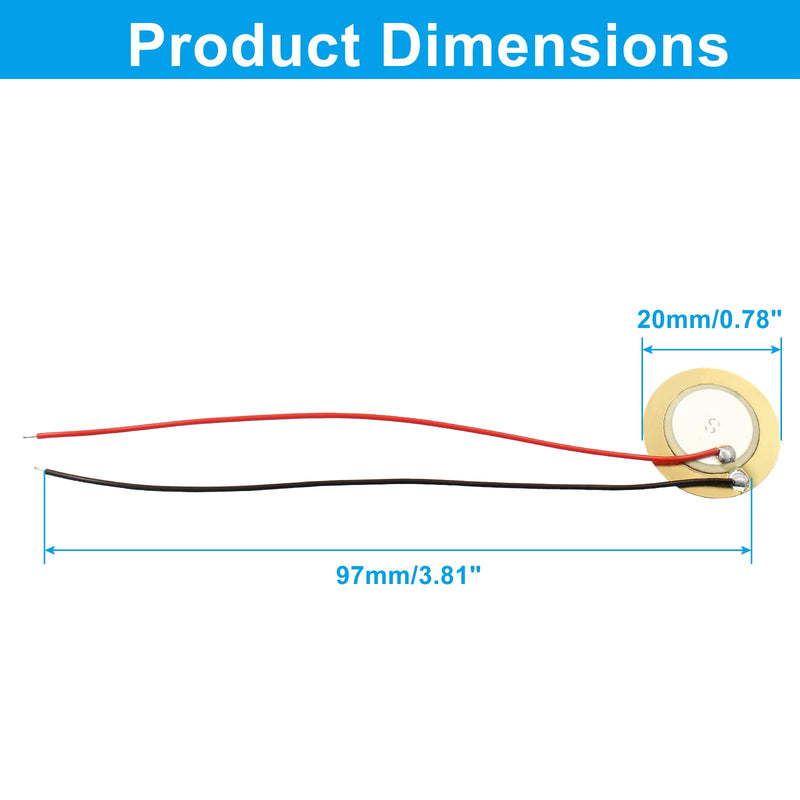 20Pcs 20mm Piezo Discs with 3.81" Leads Mic Drum Trigger Acoustic Pickup CBG Guitar Piezo Amplifiers Discs Transducer