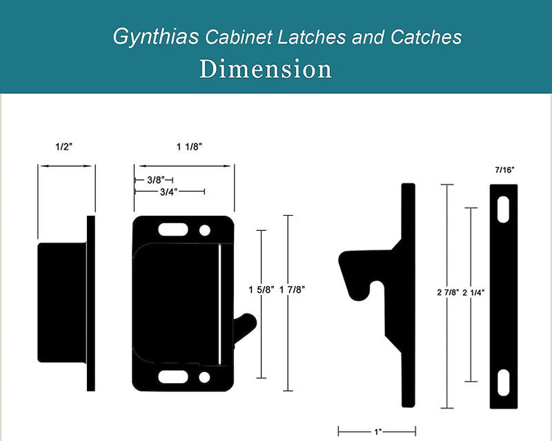 RV Cabinet latches and Catches/Drawer Latch Universal Push-to-Close Grabber Catch, Baby or Cat Proof Ideal for Motorcoach,RV Motorhome,Boat,Camper,Trailor,Home,OEM Replacement (8) 8