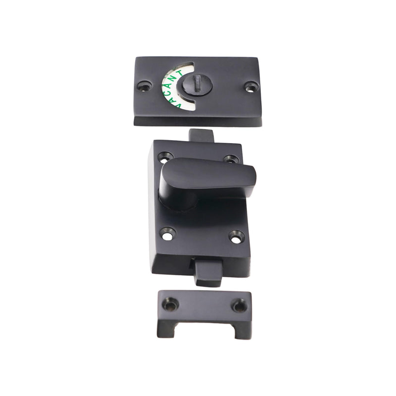 Infinity Decor Black Vacant and Engaged Indicator Bolt, Zinc Bathroom Privacy Toilet Door Latch Lock