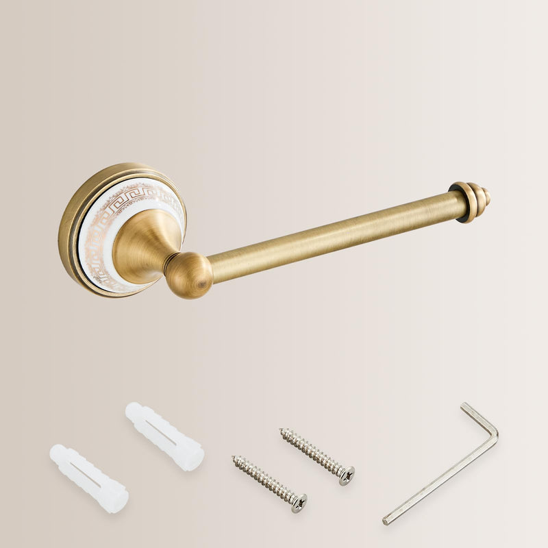 SHUNLI Toilet Paper Holder, Antique Brass Toilet Roll Holder Wall Mount for Bathroom, Open Arm Towel Holder Dispenser for Bathroom Kitchen Accessories Without Rhinestones