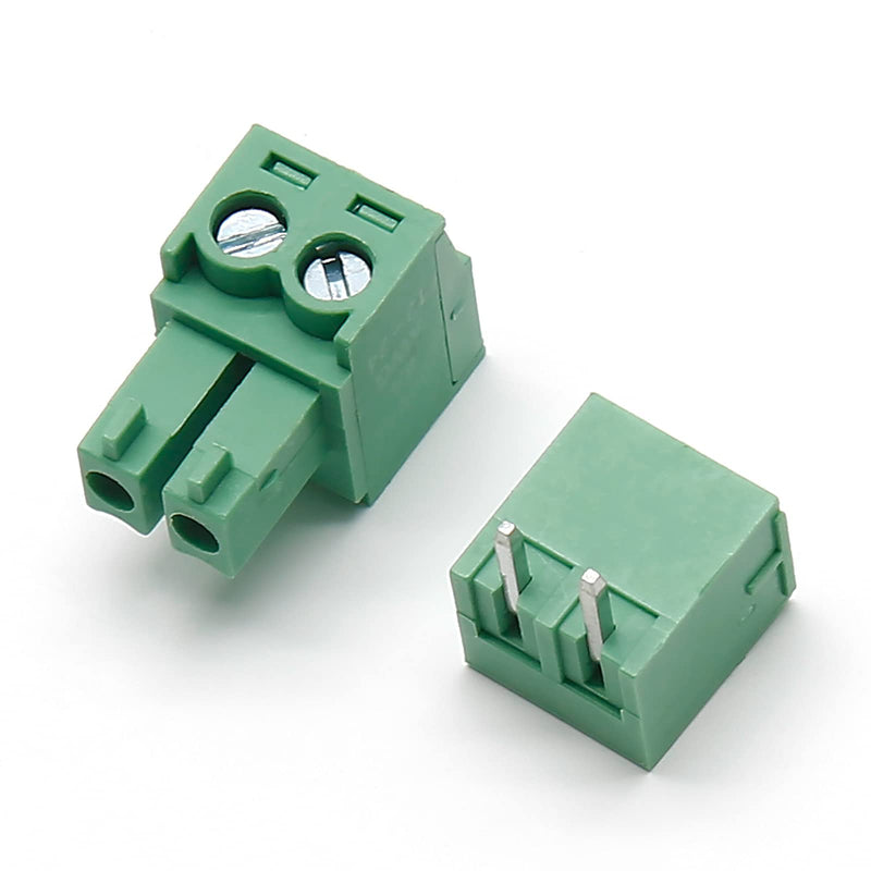 10Set 3.81mm Pitch Male Female 2-Pin PCB Screw Terminal Block Connector Plug KF2EDGK - Green, 300V 8A 2-Pin 3.81mm | 10Set