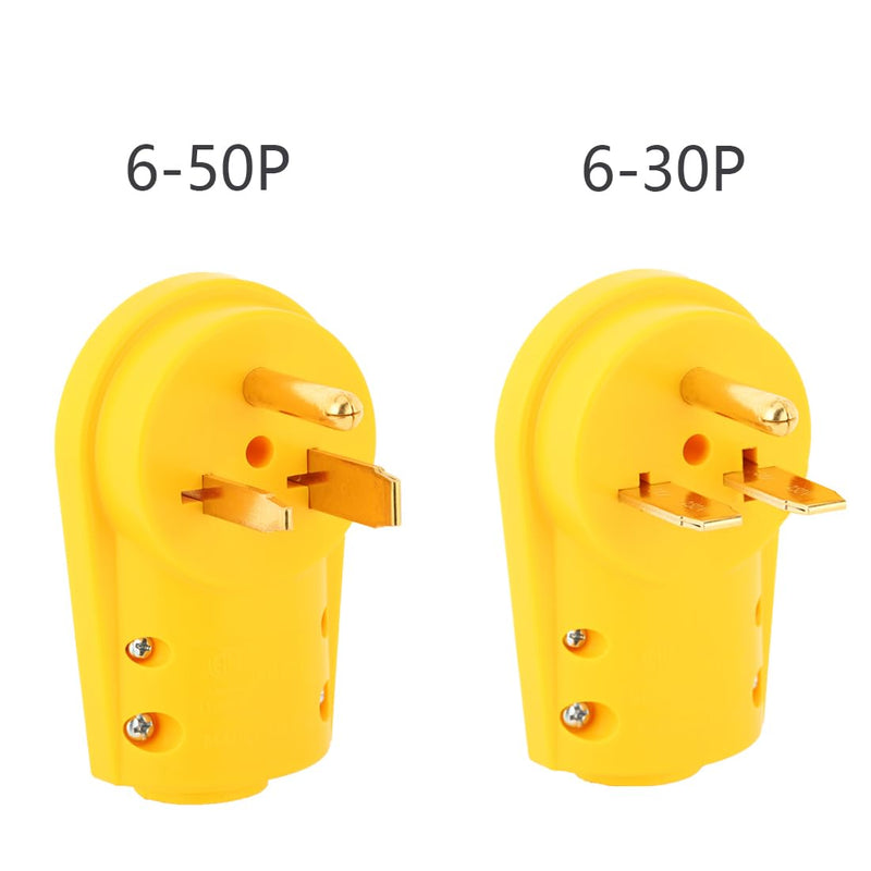 2-in-1 Nema 6-50P/6-30P Welder Plug, 30A/50A 250V Welder 3-Prong Male Plug, ETL Listed 30A Welder Plug, 50A 250V Welder Plug