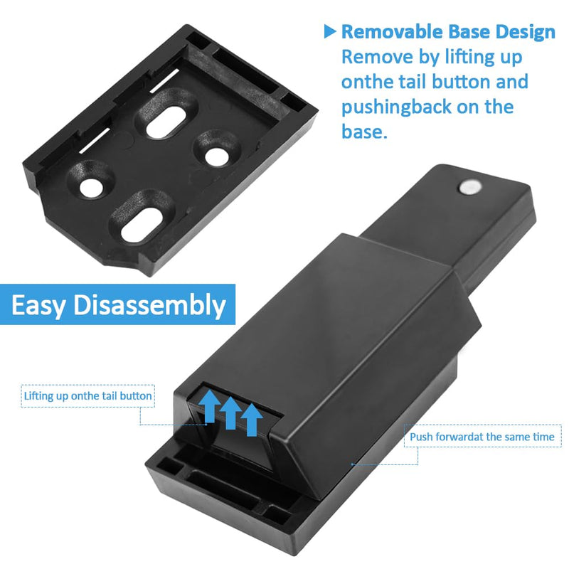 Heavy Duty Push to Open Door Latch, 2 Pack Black Magnetic Push Latches, Hidden Push Touch Latch Hardware for Push to Open Cabinet, Magnetic Door Catch for Cabinet Drawer Wardrobe Kitchen Door