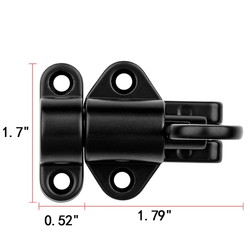 3 Packs Black Self-Closing Latches，Spring Bolt Latch，Spring Door Lock，Aluminum Alloy Safety Automatic Spring Barrel Door Lock with Screws，Used for Gate,Window and Cabinet etc 3