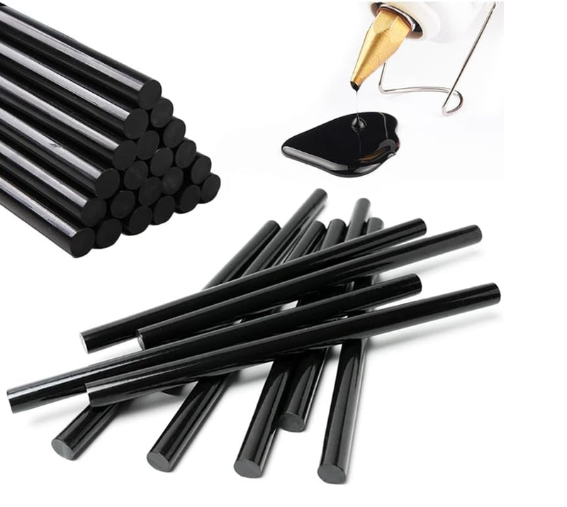 Black Hot Glue Sticks 20Pcs for Mini Glue Gun Repairing Tool- 0.27“ Diameter X7.87" Long for Gluing Projects,Car Dent Repair, Handiraft DIy, Artificial Flowers. Black 0.27''X 7.87''