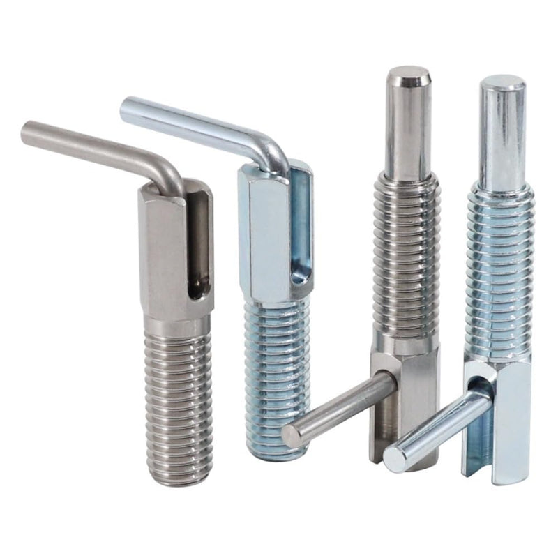 MerciL 2pcs Retractable Indexing Plunger Pin, M6 Stainless Steel Spring Pin Spring Loaded Latch Spring Plunger Safety Pin Spring Latch Telescopic Locking Pin Spring Lock with L Handle