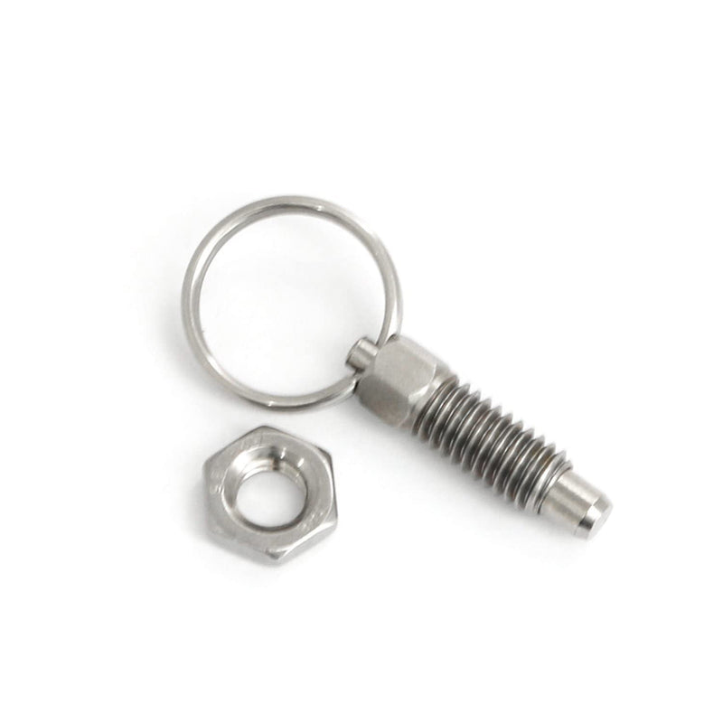 heyous 2pcs Spring Plunger with Pull Ring, M8 Non-Locking Stubby Hand-Retractable Index Plunger 46x16x8mm
