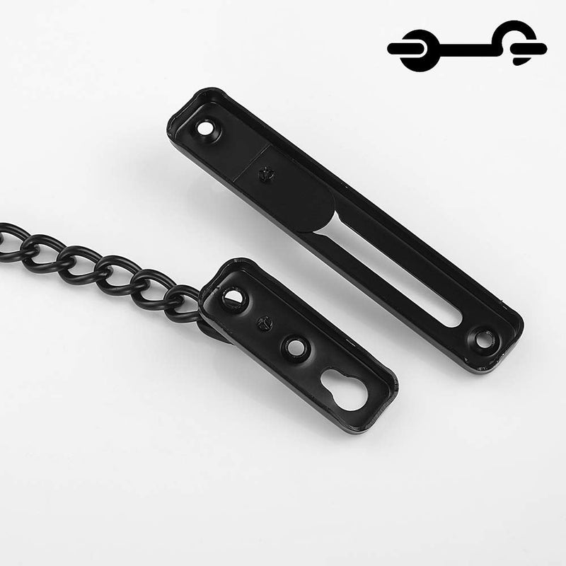JQK Door Chain Lock Black, Stainless Steel Door Guard with Spring Anti-Theft Press Lock, Matte Black, HDC100-PB 1