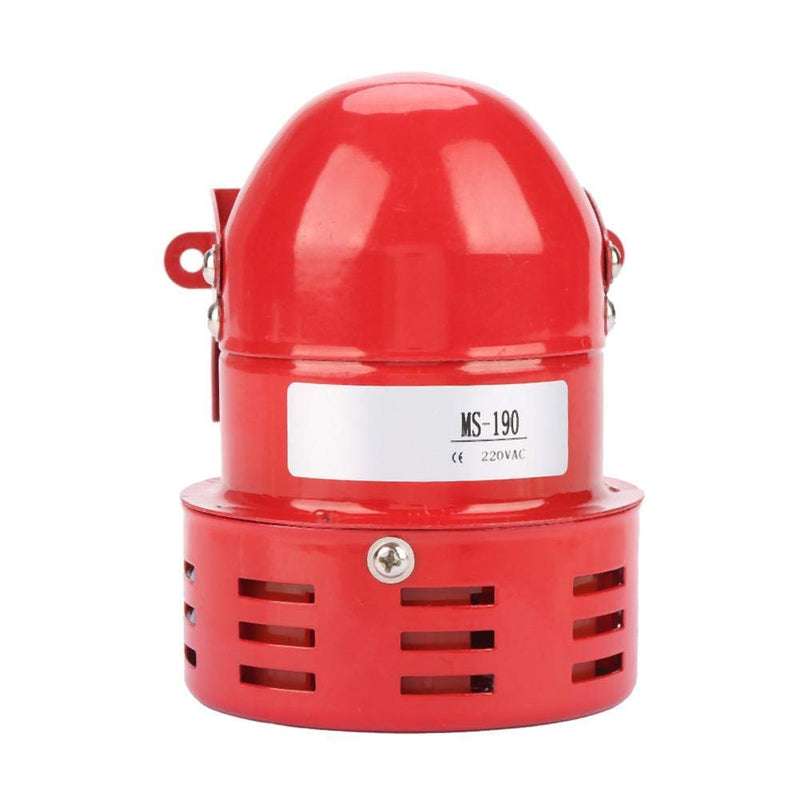 220V 120dB MS-190 Mini Metal Motor Alarm Industrial Sound Alarm Buzzer Electrical Guard Against Theft Continuous Sound, Red