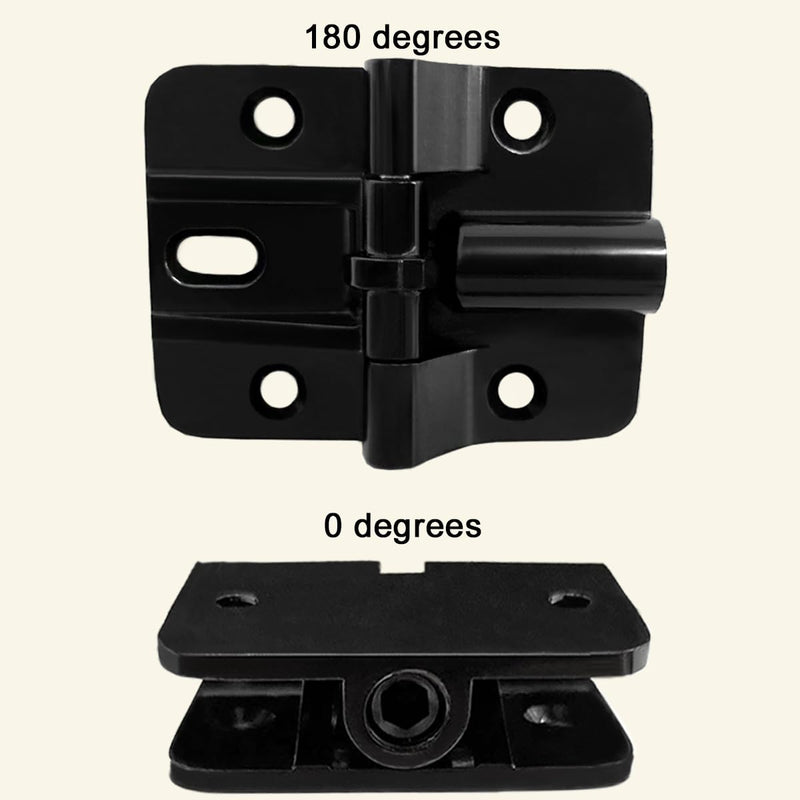 180 Degree Bifold Door Hardware Locking Hinge 90 Degree 4 Pcs | Folding table hinge 180° locking,heavy-duty zinc alloy,black for folding tables and bifold door,Smooth 90° lock,sturdy Black--4