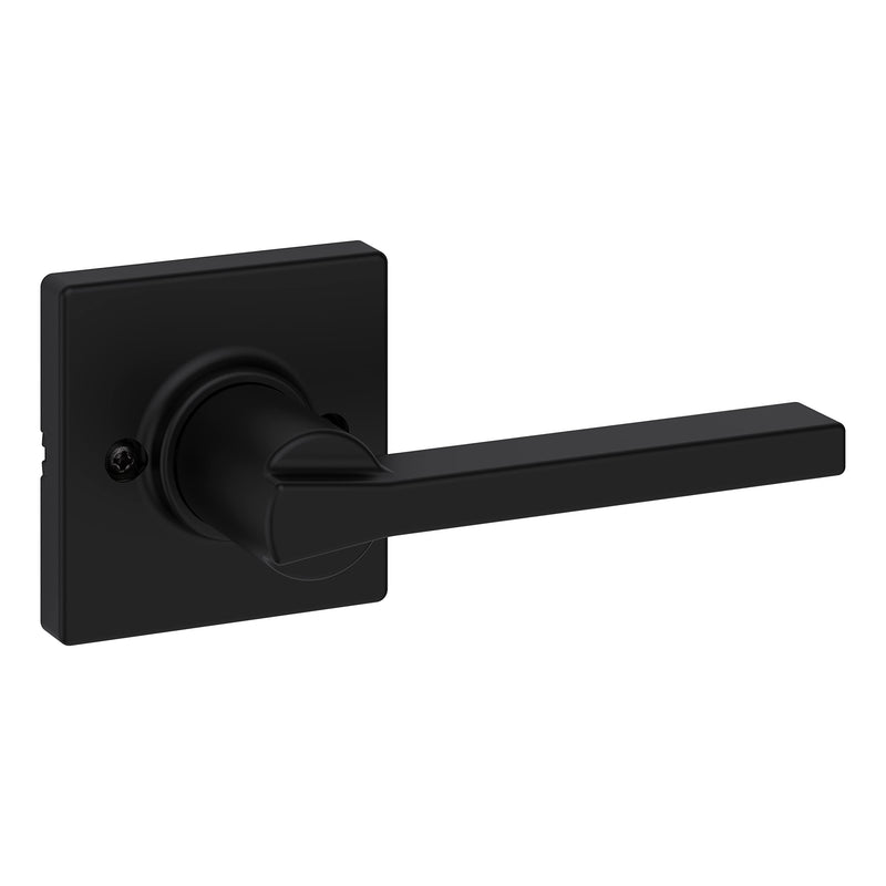 Kwikset Casey Interior Passage Door Handle, Lever For Closet and Hallway Doors, Reversible Non-Locking Handle Lever, Matte Black , with Microban Protection 1 Pack