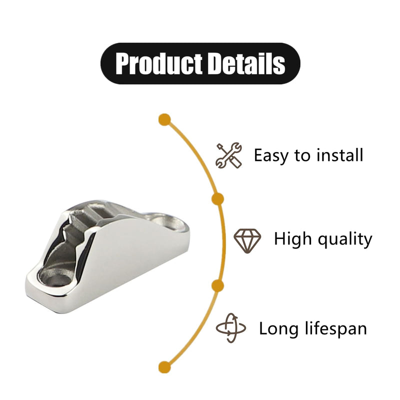 1 Pack Boat Rope Clam Cleat Sturdy 316 Stainless Steel Rope Cleat for Kayak