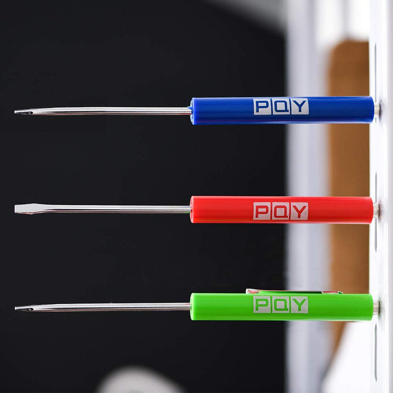 10pcs Mini Tops And Pocket Clips Pocket Screwdriver Strong Magnetic Slotted Screwdriver Green 10pcs