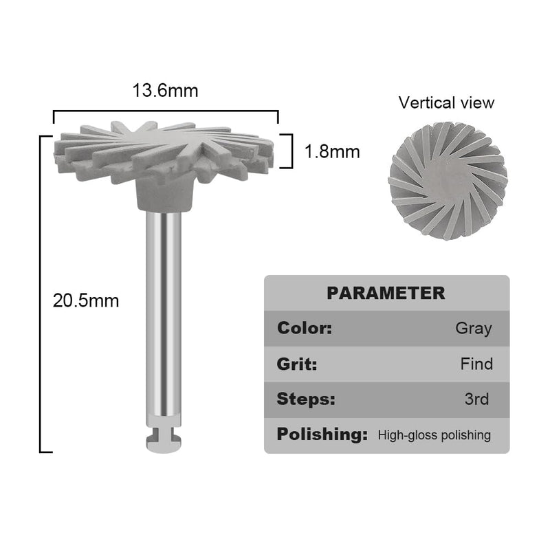 Dental Polishing Disc, 6pcs / Set 3 Colors Mixed Resin Polishing Disc Kit Dental Composite Spiral Flex Brush Brushes