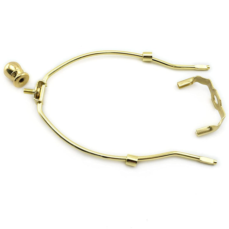 8-Inch Lamp Shade Harp Holder Fitter with Ball Finial Knob and Saddle Base [2set Gold] 8 Inch