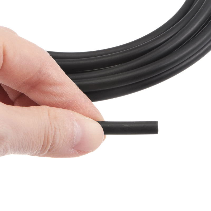 HARFINGTON Polyurethane Round Belts 5mm Dia 16.4ft(5 Meters) Length Smooth Surface PU Urethane Belt for Drive Transmission, Black 5mmx5 Meters