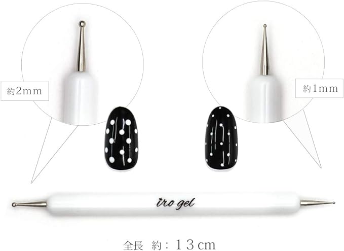 Nail Tool, Dot Art Pen, Approx. 0.04 inch (1 mm), 0.08 inch (2 mm), 2 Sizes, Nail Tool, Dot Pen - NewNest Australia
