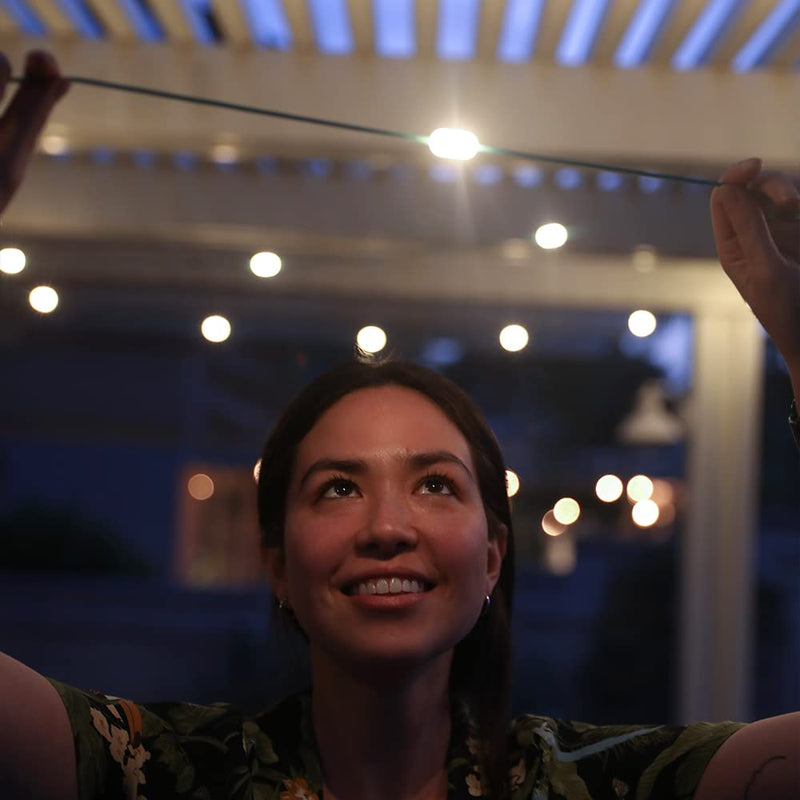 MPOWERD Luci Solar String Lights: Rechargeable via Solar and USB, Power Bank for Mobile Charging, 18’ or 44’, Waterproof, Lasts Up to 40 hrs, Up to 140 Lumens LEDs, Camping, Indoor/Outdoor Decorating Luci String: 18' Warm White + USB-A Charging