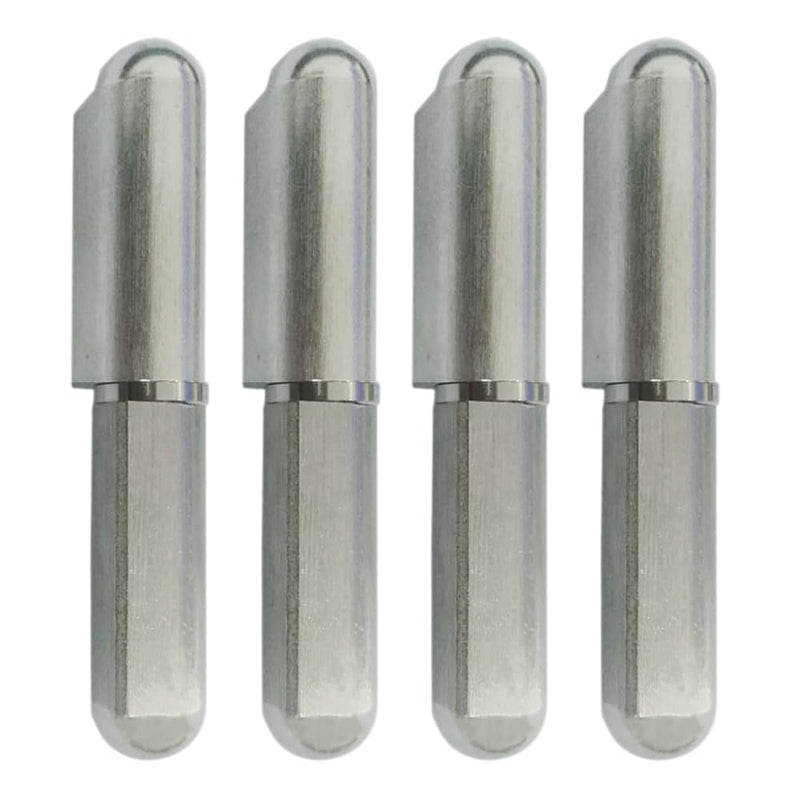 4 Pack 4" Weld On Bullet Hinges, Stainless Steel 304 Weldable Barrel Hinges, Heavy Duty Detachable Gate Door Hinge for Metal Swing Door, Trailer Ramp Gate, Dia 3/8" Pin