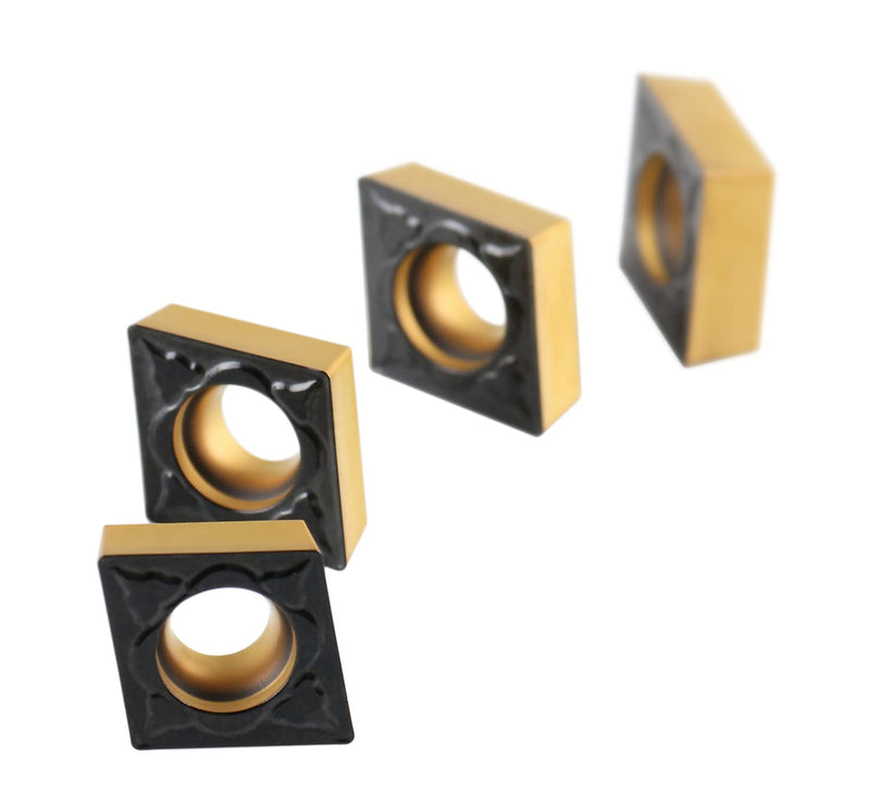 Accusize Industrial Tools Ccmt32.51-Md Cvd Coated Carbide Inserts, 10 Pcs/Box, Black and Yellow, 2200-1014