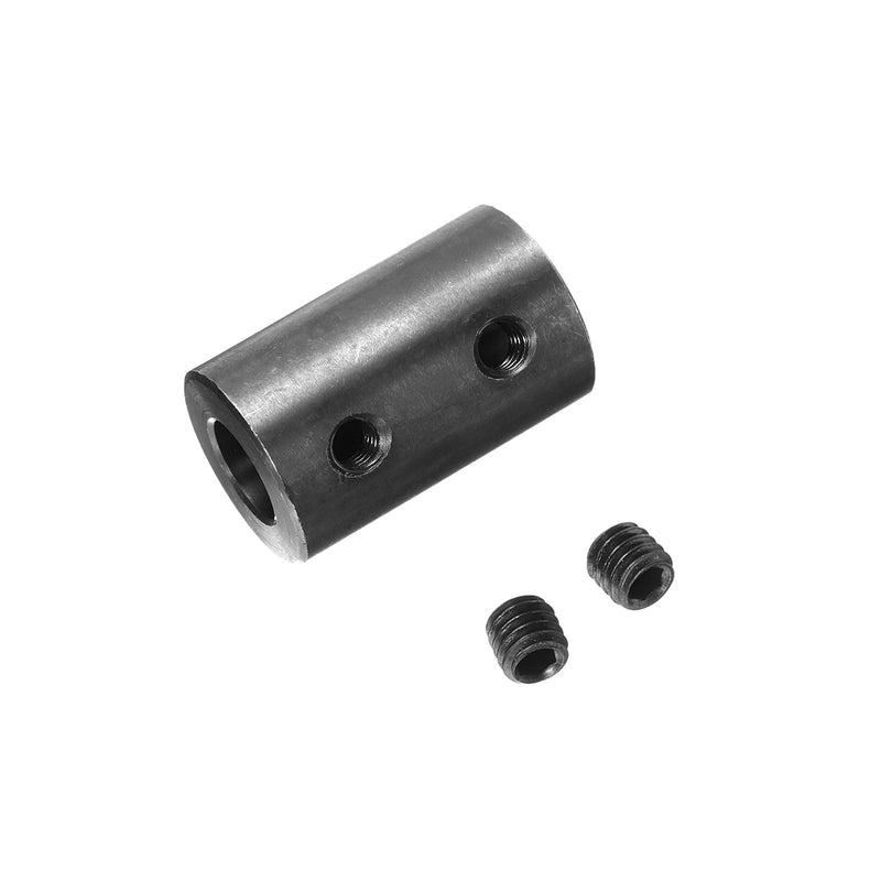 uxcell Shaft Coupling 5/8" Bore, 1-1/4" OD, 2" Length, Black Oxide Plated Steel Rigid Coupling, Motor Wheel Coupler, (2 Set Screws)