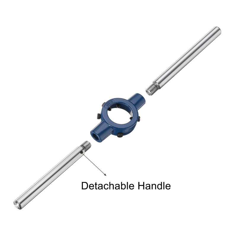 uxcell Round Die Stock Handle Wrench 45mm(1.77") Adjustable Threading Die Wrench Handle Holder for Bolt Thread Repair Bar Tools (Fit M16-M20 Metric Dies / 45mm Outer Dia. Dies)