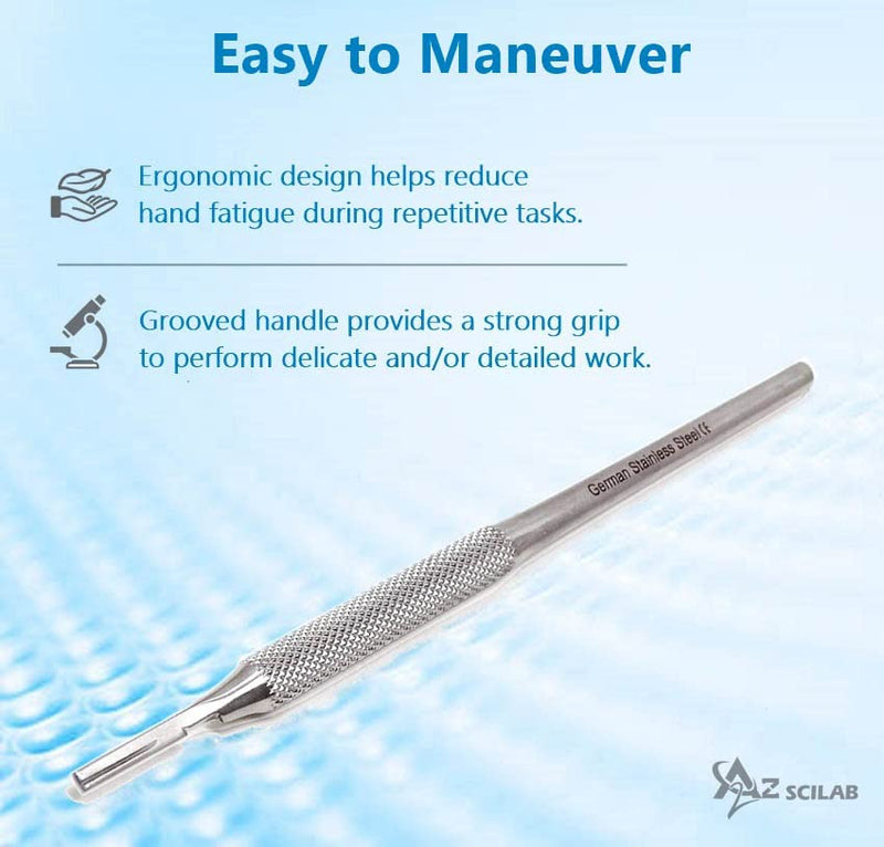 Premium Quality Round Scalpel Handle #3, Stainless Steel (Fits Size 9-16 Scalpel Blades)
