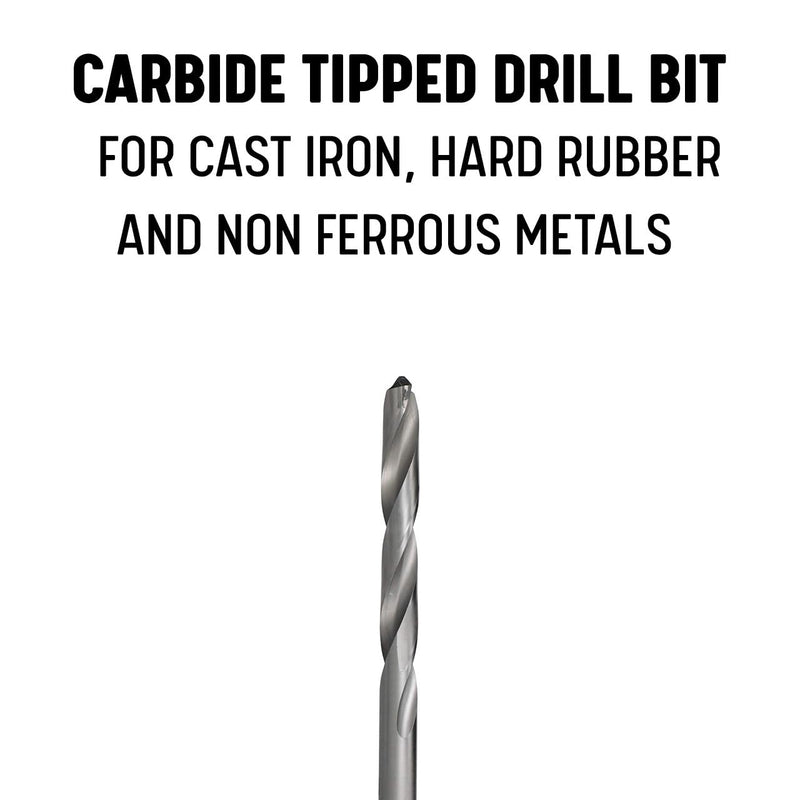 Drill America 3/16" Carbide Tipped Taper Length Drill Bit, DWDTL Series 3/16 in