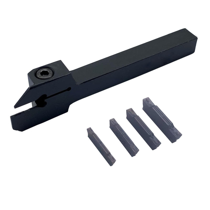 13pcs Lathe Grooving Tool Holder Grooving Cut-Off Tool Holder MGEHR1212-2 with 11pcs MGMN200-G Indexable Carbide Grooving Inserts(MGEHR1212-2+MGMN200) MGEHR1212-2+MGMN200