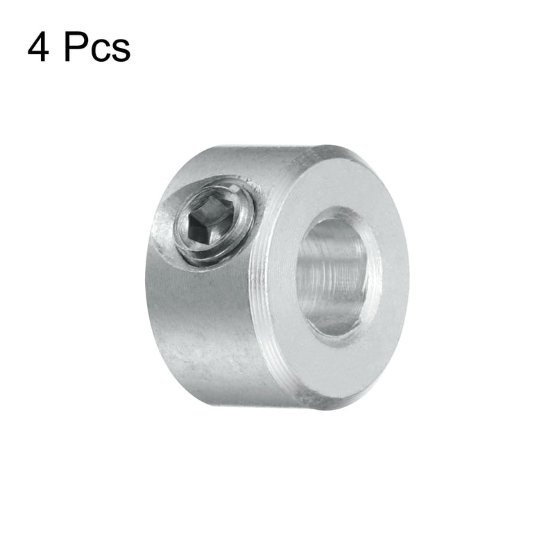 uxcell 4pcs Set Screw Collars 3/16" Bore, Aluminum Shaft Collars, 7/16" OD and 1/4" Thickness, Set Screw Clamp Collar, Stop Collar for Linear Rod Shaft Guide