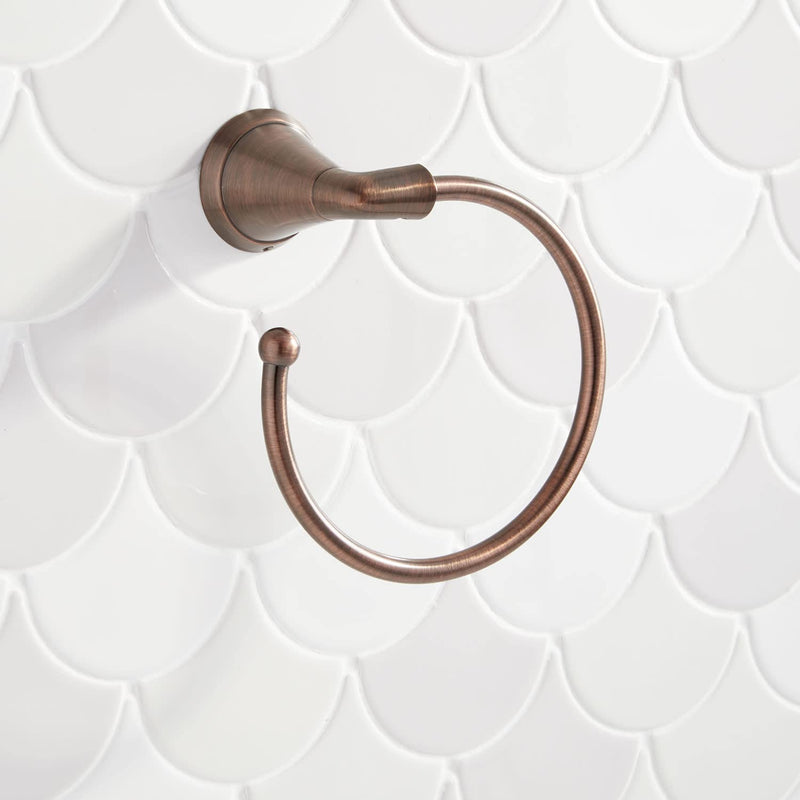 Signature Hardware 446858 Provincetown 6-1/8" Wall Mounted Towel Ring - Brushed Nickel
