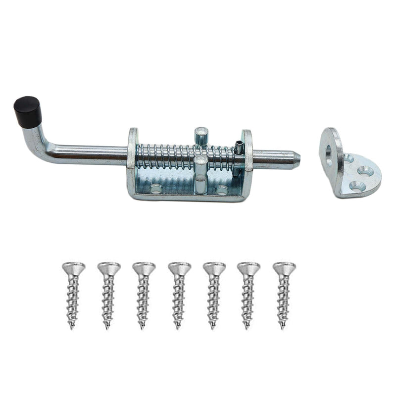 2 Packs 6.5 Inch Heavy Duty Spring Loaded Latch Pin, Sliding Barrel Bolt Door Lock for Chests/Cabinets/Utility Trailer Gate, 2mm Thickened Interior and Outdoor Latch 2