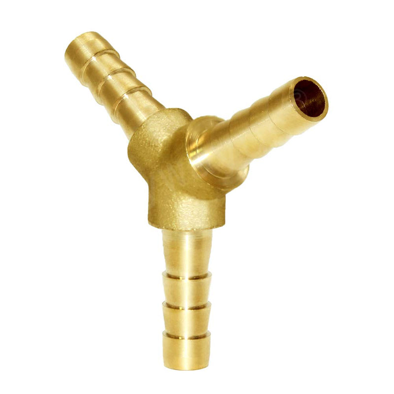 Joywayus 3/16" Hose Barb Y Shaped 3 Way Union Fitting Adapter Intersection/Split Brass Water/Fuel/Air 3/16"