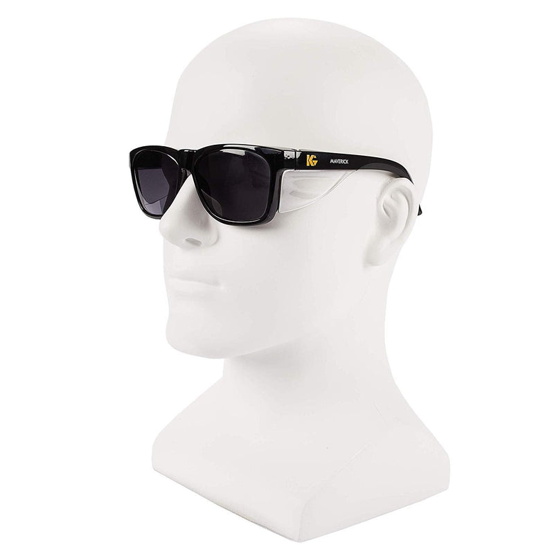 Kleenguard Maverick Safety Glasses with Intergrated Side Shields (3 Pair) (49311 Smoke Anti-Fog Lens with Black Frame)