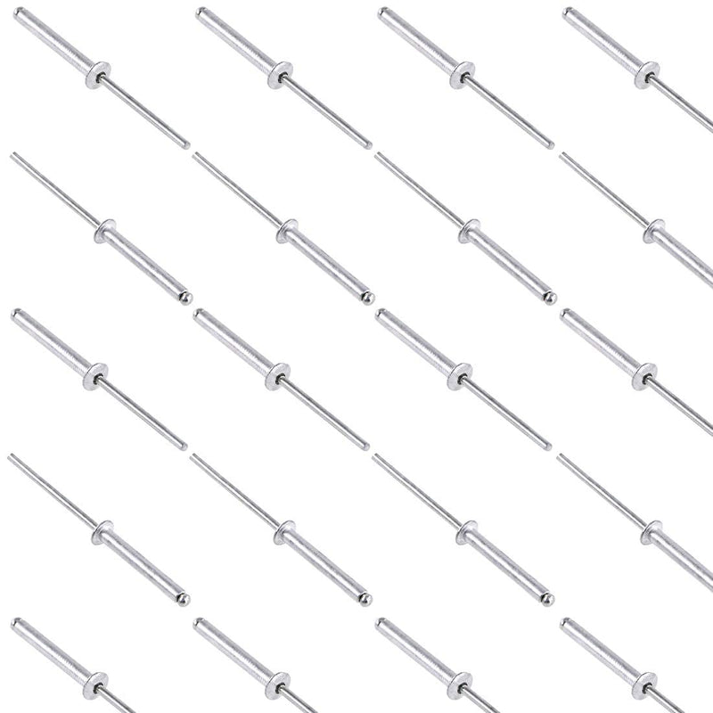 Glarks 200Pcs 1/8" x 15/16" Aluminum Body Steel Mandrel Dome Head Blind Rivets Set for Sheet Metal, Automotive, Railway, and Duct Work 1/8" x 15/16" (200pcs)