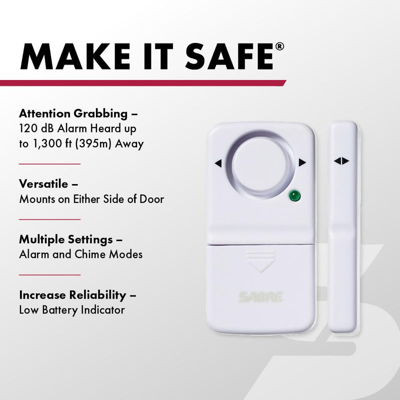 SABRE Wireless Home Security Door Window Burglar Alarm with LOUD 120 dB Siren, DIY EASY to Install 4 Pack