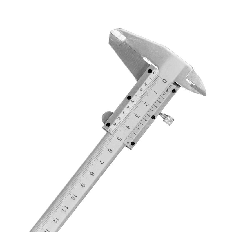 Vernier Caliper, Carbon Steel 150mm Measuring Range Vernier Caliper for Measuring Length, Depth, Thickness, Inner and Outer Diameter of Cylinders