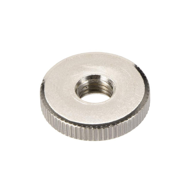 uxcell Round Knurled Thumb Nuts Conector Lock Adjusting Nuts, M10 Female Threaded Thin Type, Nickel Plated, Pack of 10