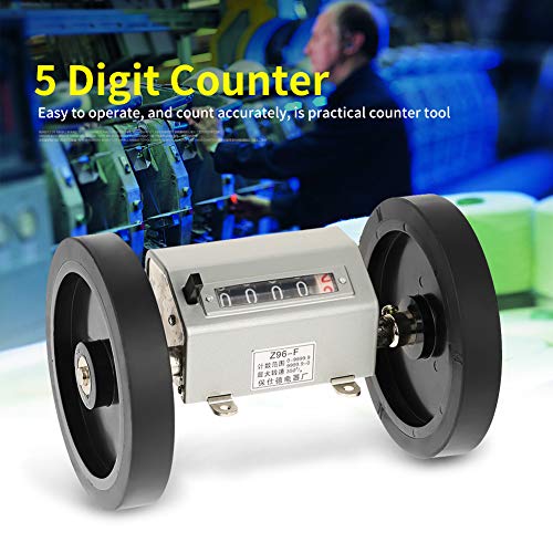 Length Counter with Rolling Wheel 5 Digits Meter Counter 0-9999.9 m Roller-type Counter for Length Measuring